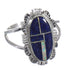 Genuine Sterling Silver Lapis And Opal Ring Size 4-3/4 VX61252
